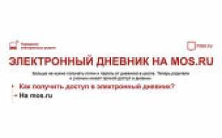 Получение доступа к электронному дневнику на mos.ru