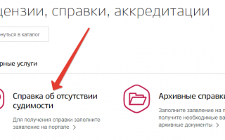 Как заказать справку о несудимости через Госуслуги