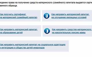 Выдача государственного сертификата на материнский (семейный) капитал