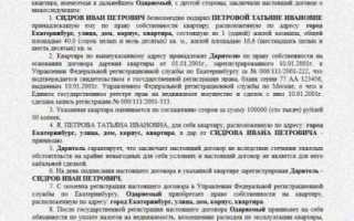 Договор дарения квартиры между близкими родственниками – образец и бланк 2020 года