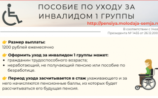 Выплаты по уходу за инвалидом 1 группы в 2020 году