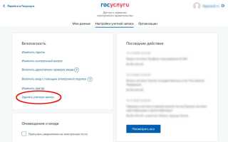 Удаление учетной записи на портале Мос.Ру